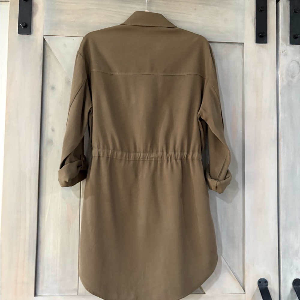 Zara Olive Shirt Dress - Picture 4 of 8